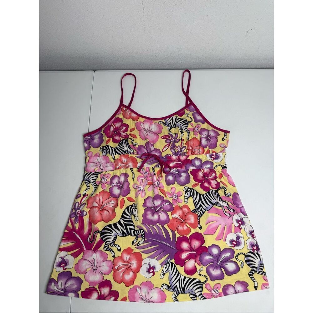 Nick & Nora Girls Cotton Blend Sleepwear Pajama Halter Top  Size XL Zebra
